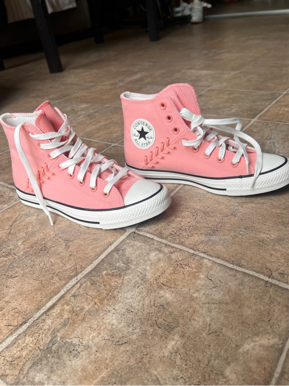 Converse High Top Sneakers - Pink and White